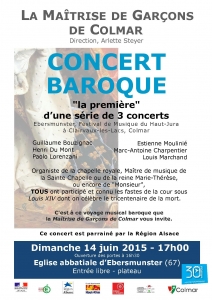 Flyer concert baroque 14.06.15 - Maîtrise de Garçons de Colmar